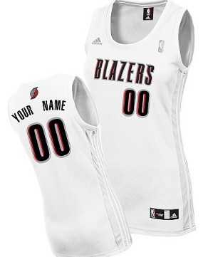 Womens Customized Portland Trail Blazers White Basketball Jersey